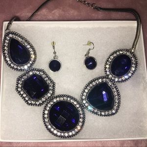 Blue sapphire statement necklace